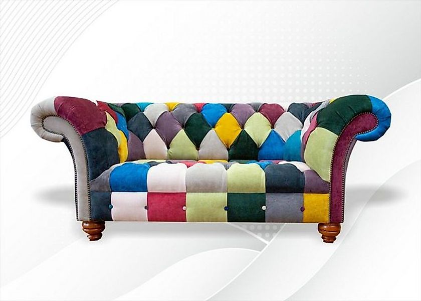 JVmoebel Chesterfield-Sofa Bunter Chesterfield Zweisitzer Stoffsofa Polster günstig online kaufen