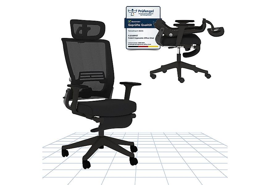 FLEXISPOT Bürostuhl Foldex Ergonomischer Bürostuhl – Ideal für Büro & Mitta günstig online kaufen