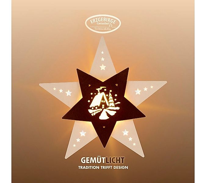 Weigla Dekostern LED Waldhütte, beleuchtetes Fensterbild, WEIẞ-BRAUN, Made günstig online kaufen