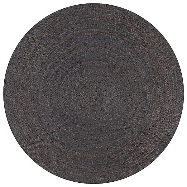 vidaXL Teppich Handgefertigt Jute Rund 120 cm Dunkelgrau 133666 günstig online kaufen