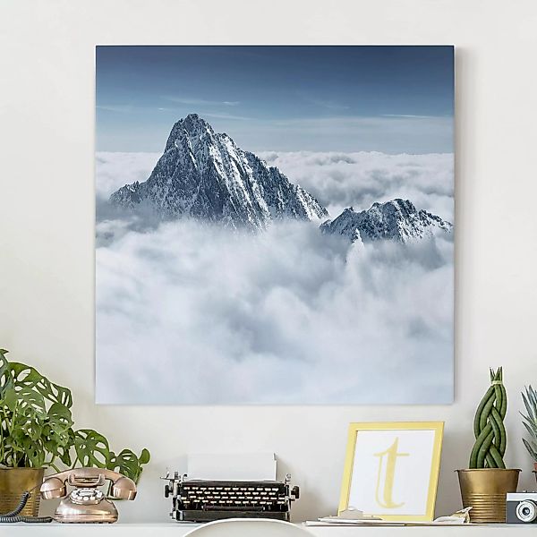Leinwandbild Berg - Quadrat Die Alpen über den Wolken günstig online kaufen