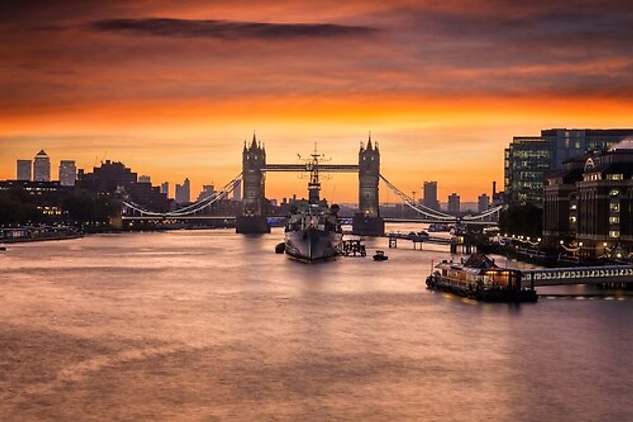 Papermoon Fototapete »London Fluss« günstig online kaufen