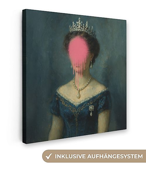 OneMillionCanvasses® Leinwandbild Krone - Rosa tropfende günstig online kaufen