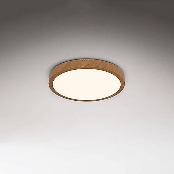 LED-Deckenlampe Runa Wood Holzoptik 3.000 K Ø38cm günstig online kaufen