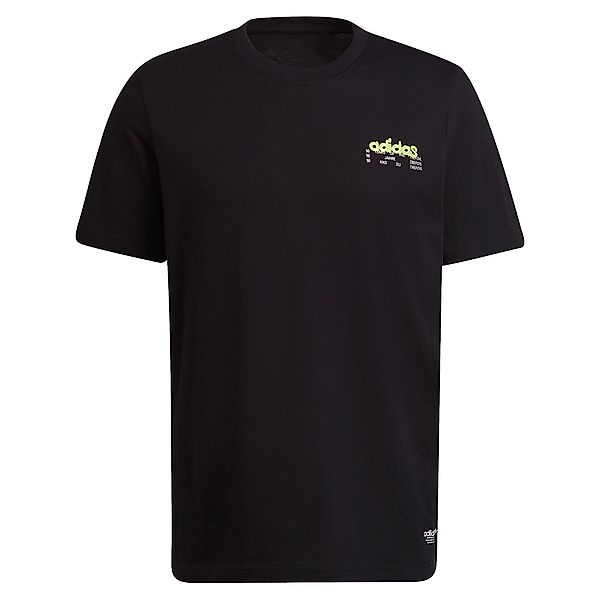 Adidas Originals Behind Kurzärmeliges T-shirt M Black / Solar Yellow günstig online kaufen