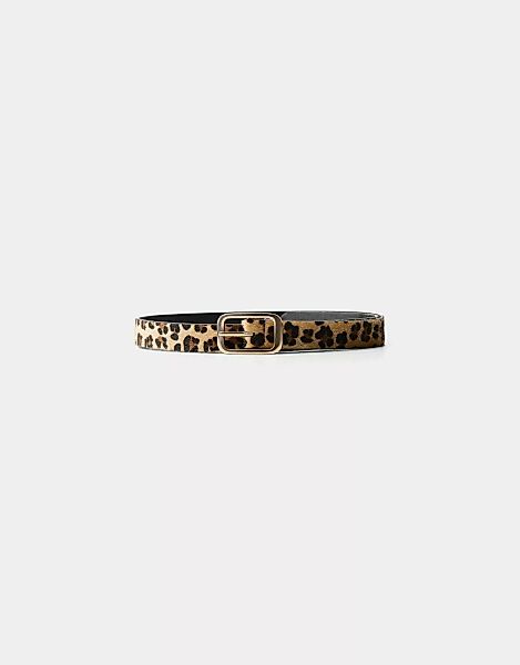 Bershka Gürtel Mit Schnalle Und Animalprint Damen 85 Braun günstig online kaufen