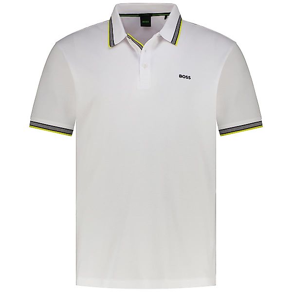 BOSS Poloshirt mit Kontrastdetails Farbe weiß Größe: 4XL günstig online kaufen