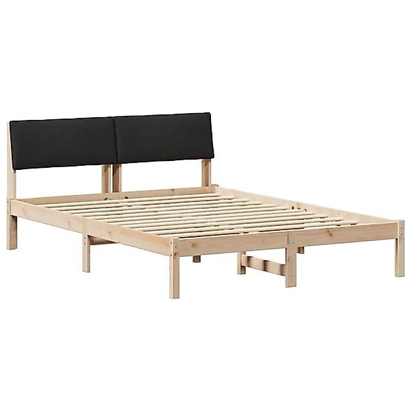 vidaXL Bettgestell Braun und Schwarz 135 x 190 cm Massivholz Kiefer 878551 günstig online kaufen