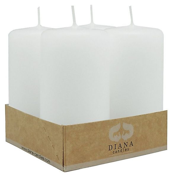 Diana Candles Stumpenkerze Diana Candles Stumpenkerzen Ø 6 X 11 cm weiß 4er günstig online kaufen