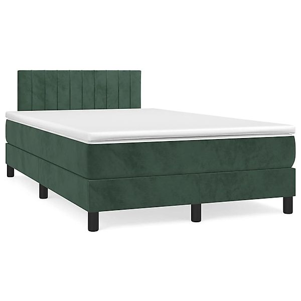 vidaXL Boxspringbett mit Matratze Dunkelgrün 120x200 cm Samt1367221 günstig online kaufen