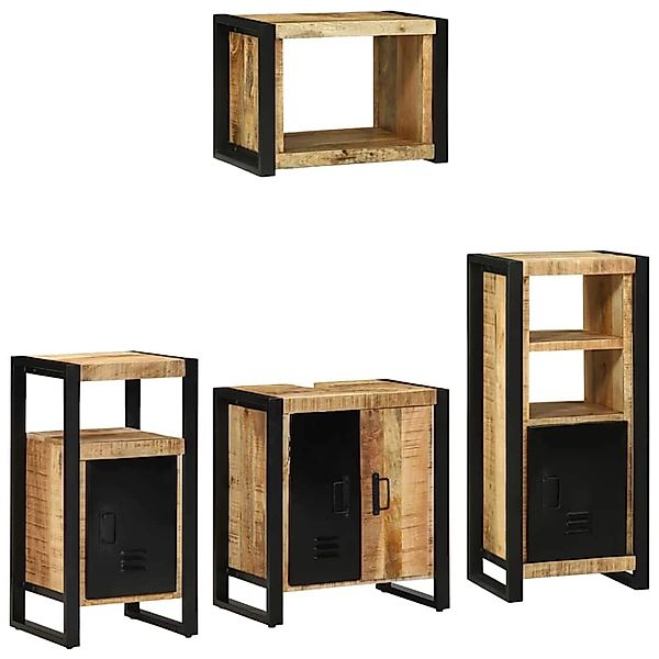 vidaXL Badezimmermöbel-Set mit Regal 4-Tlg Braun Massivholz Mango 3305670 günstig online kaufen