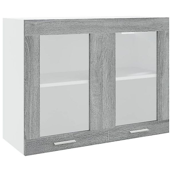 vidaXL Hängeschrank Hängeschrank Glas Grau Sonoma 80x31x60 cm Spanplatte günstig online kaufen