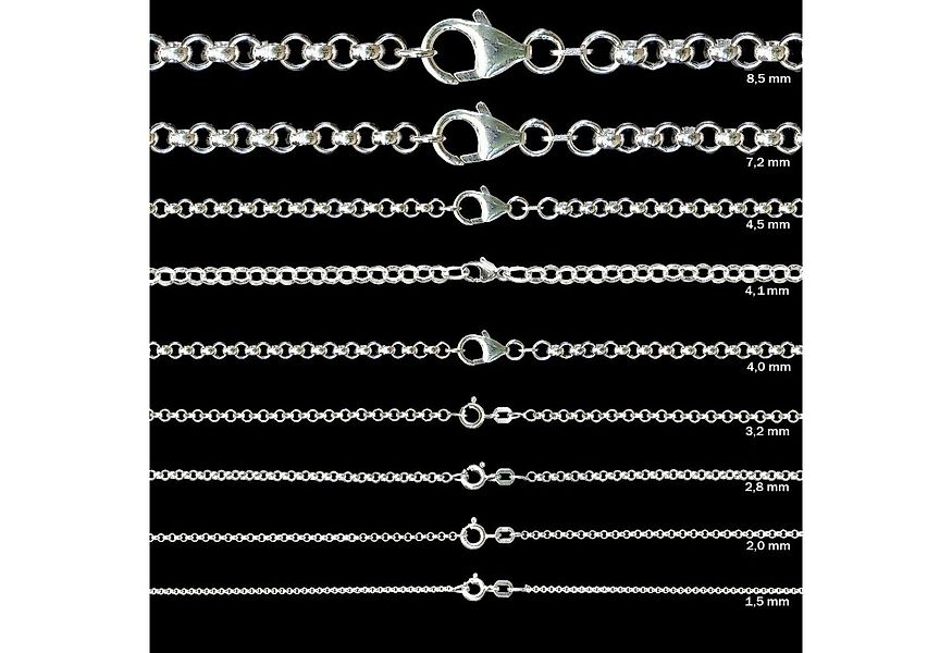HOPLO Panzerkette Silberkette Erbskette Länge 40cm - Breite 1,5mm - 925 Sil günstig online kaufen