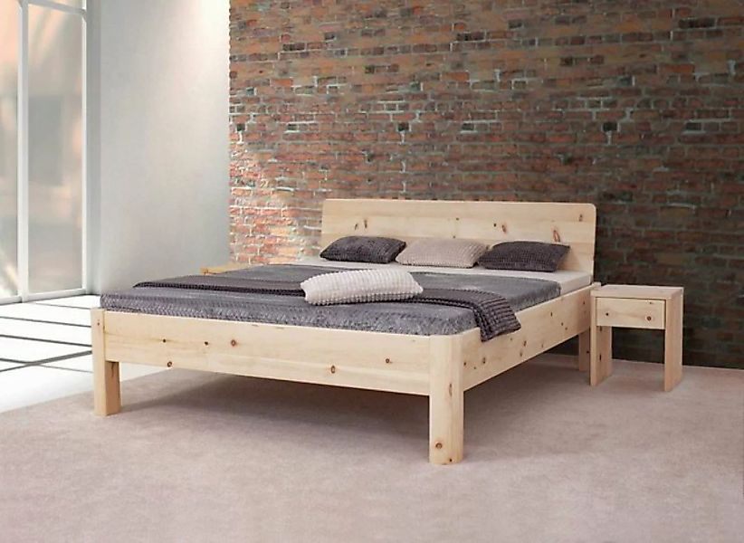 Natur24 Einzelbett Einzelbett Adela 90x200 Metallfrei Zirbe mit Kopfteil günstig online kaufen