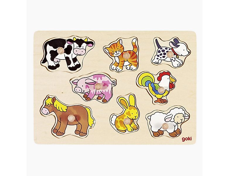 goki Steckpuzzle Steckpuzzle Bauernhof VII, 8 Puzzleteile, ideal für kleine günstig online kaufen