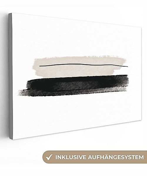 OneMillionCanvasses® Leinwandbild Abstrakt - Linien - Schwarz - Beige - Kun günstig online kaufen