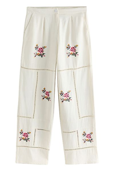 Next Palazzohose Bestickte Hose mit weitem günstig online kaufen
