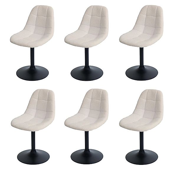 MCW Esszimmerstuhl A60 6er-Set Stoff/Textil Boucle 450g/m² Beige günstig online kaufen
