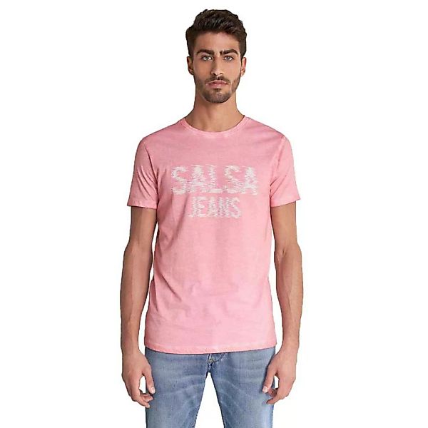 Salsa Jeans Logo Kurzärmeliges T-shirt M Pink günstig online kaufen