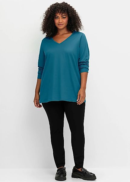 Sheego V-Shirt "Langarmshirt" 1 Stk. tlg. günstig online kaufen