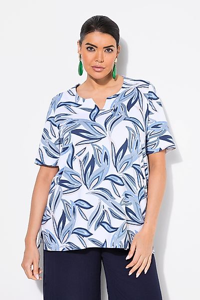 Ulla Popken T-Shirt T-Shirt Blätter A-Linie günstig online kaufen