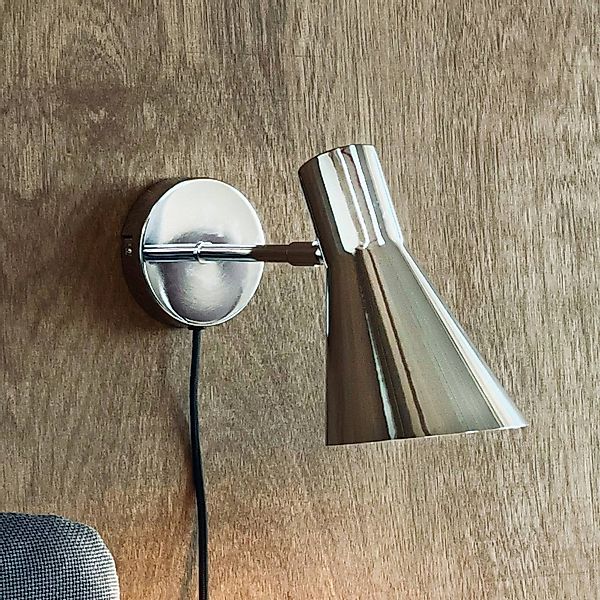 Dyberg Larsen Wandleuchte DL12, chrom, Höhe 20 cm, Metall günstig online kaufen