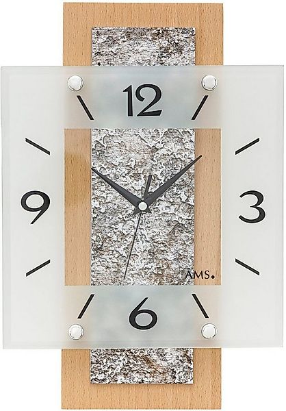 AMS Funkwanduhr F5507O (Exklusiv,Buche,Made in Germany,Quarzuhr,Wohnzimmer, günstig online kaufen