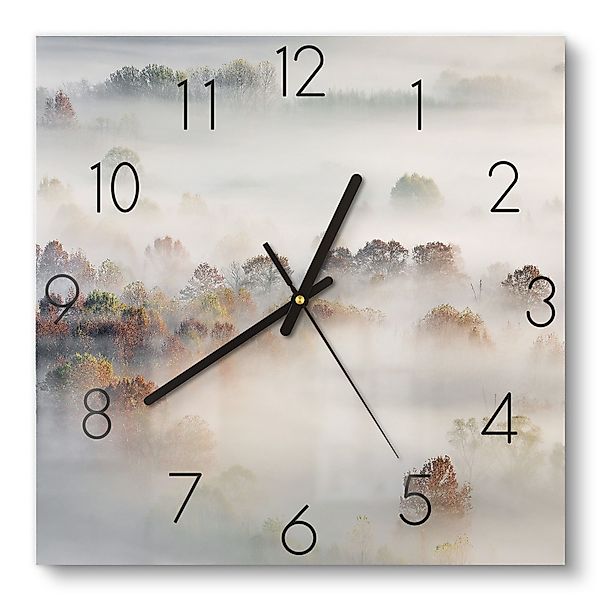 DEQORI Wanduhr 'Morgendlicher Nebelwald' (Glas Glasuhr günstig online kaufen