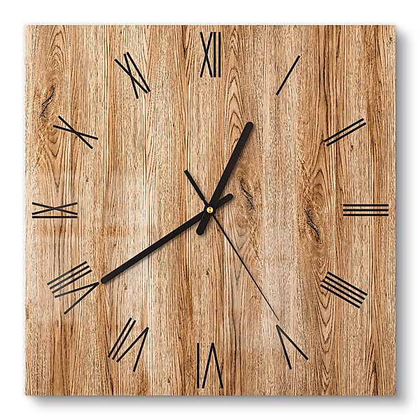 DEQORI Wanduhr 'Natürliche Holztexturen' (Glas Glasuhr günstig online kaufen