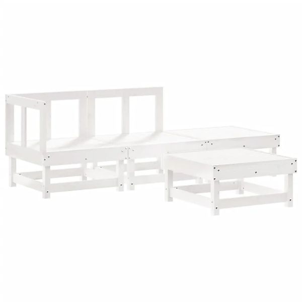 vidaXL 4-Tlg Garten-Lounge-Set Weiß Massivholz Kiefer 3186481 günstig online kaufen