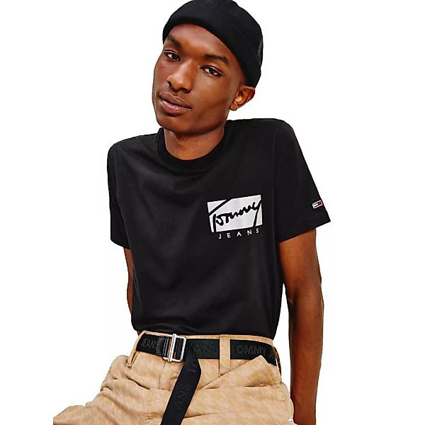 Tommy Jeans Script Box Logo Kurzärmeliges T-shirt XL Black günstig online kaufen