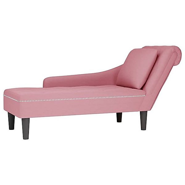 vidaXL Chaiselongue Chaiselongue mit Kissen und Rechter Armlehne Rosa Samt, günstig online kaufen