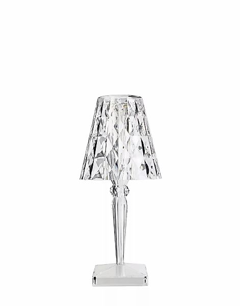 Kartell LED-Akku-Tischlampe Battery, 26cm, transparent, IP54 günstig online kaufen