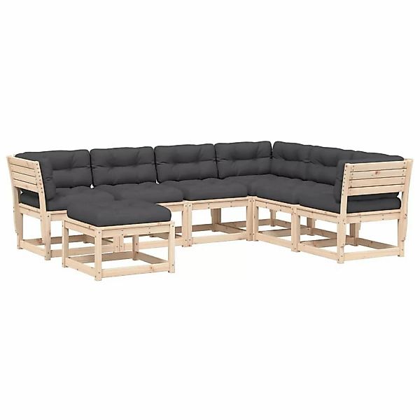 vidaXL 7-tlg Garten-Lounge-Set mit Kissen Massivholz Kiefer Modell 13 günstig online kaufen