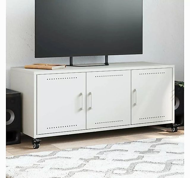 vidaXL Schrankmodule TV-Schrank Weiß 100,5x39x43,5 cm Kaltgewalzter Stahl günstig online kaufen