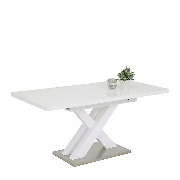 Tisch Weiß-Glas ausziehbar in modernem Design Hochglanz günstig online kaufen