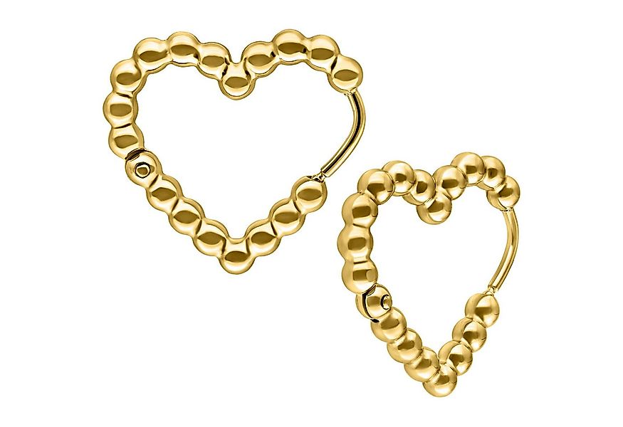 Wildcat Paar Ohrhänger Heart Bubble Hoops - Gold, Chirurgenstahl 316L - was günstig online kaufen
