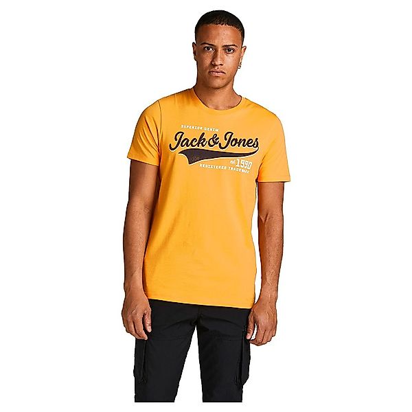 Jack & Jones Logo 2 Colors Kurzarm O Hals T-shirt XL Golden Orange / Slim F günstig online kaufen