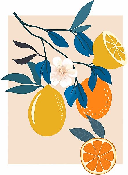 Komar Bild "Illustration Finest Fruits" Natur 1 Stk. tlg. Wandbild zur Deko günstig online kaufen