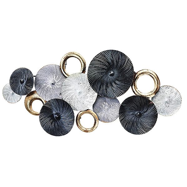 Kobolo Wandbild Wanddeko Metallbild 3D-Bild SWIRL Weiß Grau Gold ca 120x54 günstig online kaufen