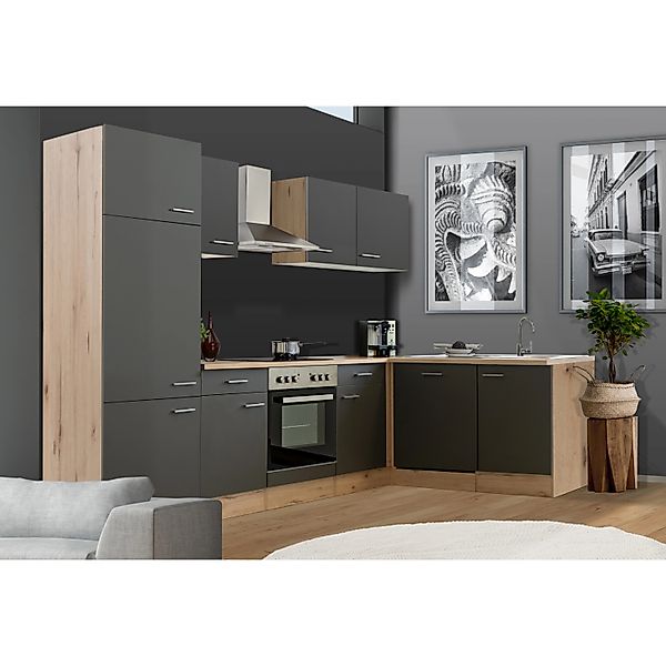 Flex-Well Exclusiv Winkelküche Morena 280x170 cm Basaltgrau matt-San Remo E günstig online kaufen