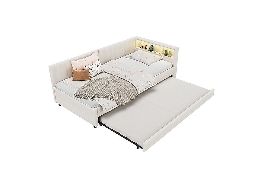 TavilaEcon Daybett Schlafsofa mit Lattenrost, Ablagefach, 90x200 cm günstig online kaufen