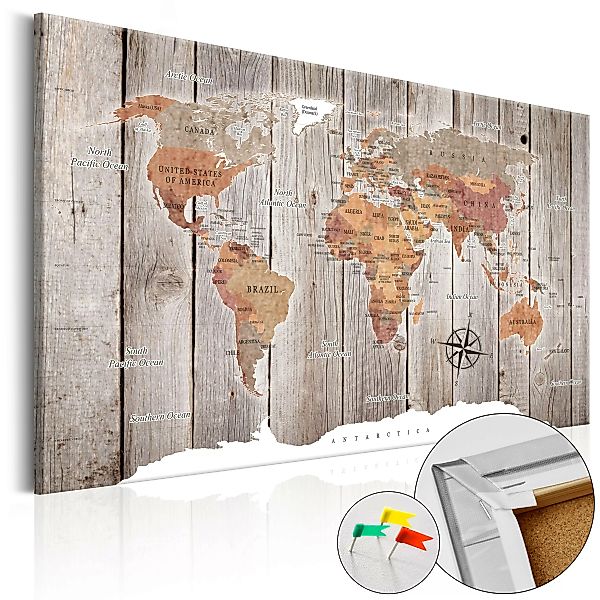 Korkbild - Wooden Stories [cork Map] günstig online kaufen