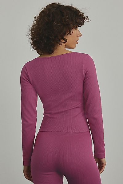 Next Langarmshirt Geripptes Langarmtop mit tiefem günstig online kaufen