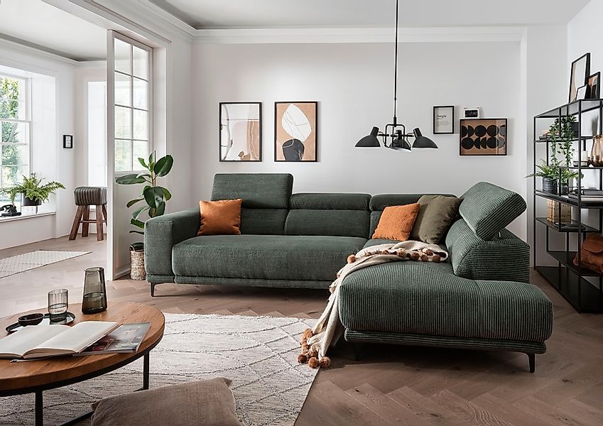 alina Ecksofa »Hikari«, wahlweise mit Sitzvorzug, in modernem Cordstoff, Br günstig online kaufen