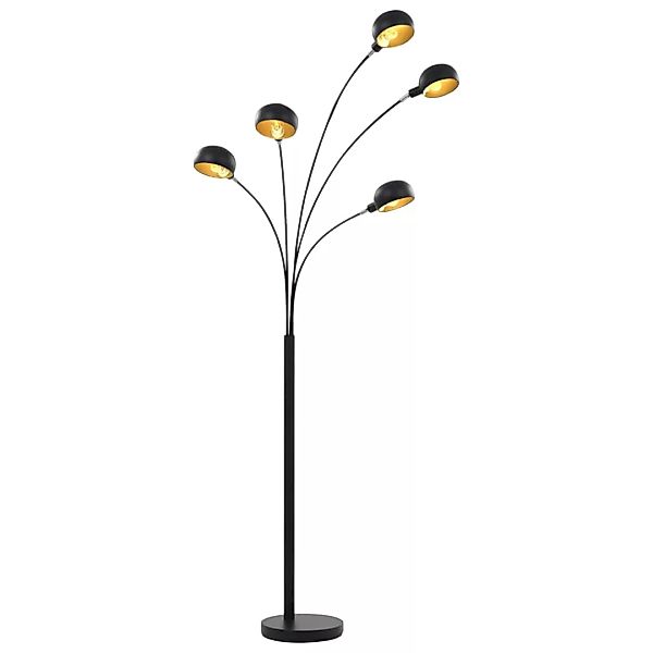 Stehlampe 200 Cm 5 X E14 Schwarz Und Golden günstig online kaufen