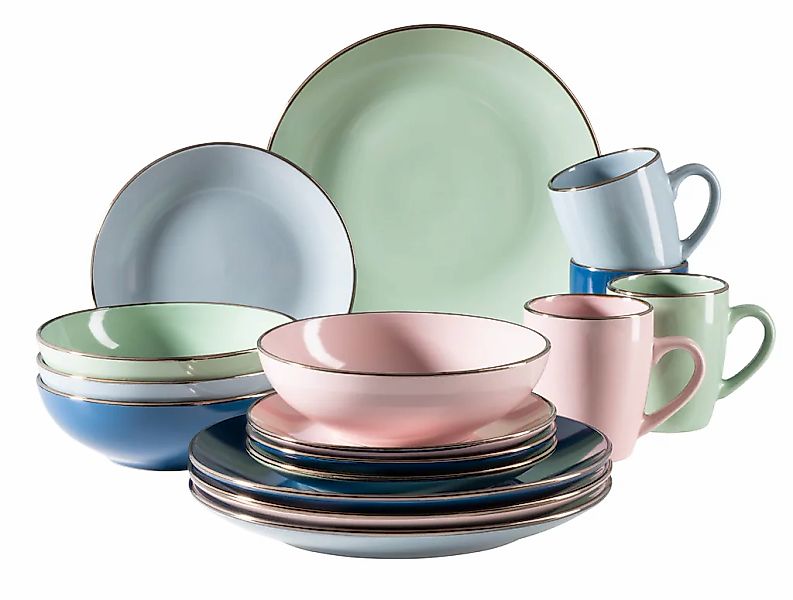 MÄSER Kombiservice "METALLIC RIM, Geschirr-Set, Steinzeug" günstig online kaufen