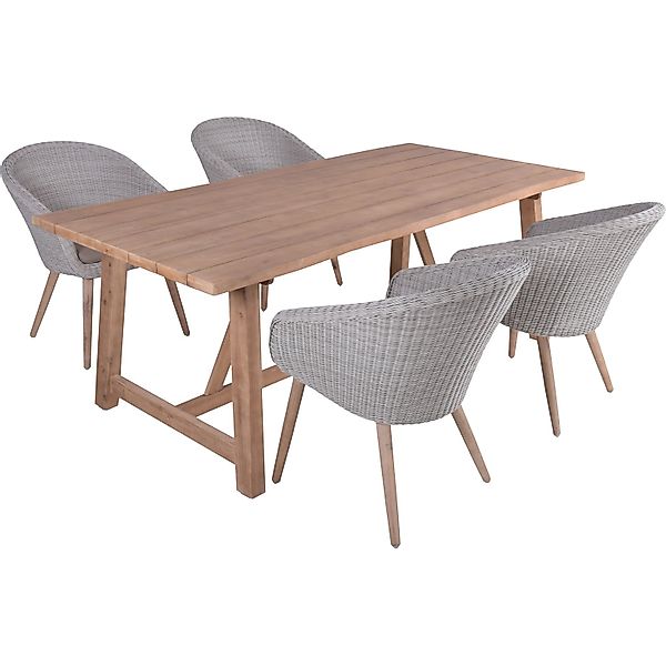 Garden Pleasure Gartenmöbel-Set Oakland/Arvado5-teilig Grau-Braun FSC® günstig online kaufen