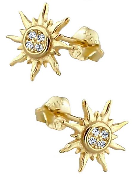 Goldene Hufeisen Paar Ohrstecker Sonne Gold Ohrringe 925 Silber 18kt Gelbgo günstig online kaufen