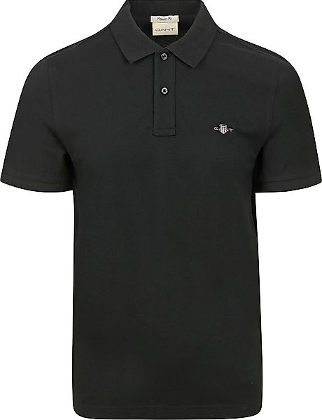 Gant Shield Piqué Poloshirt Schwarz - Größe 4XL günstig online kaufen